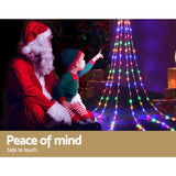 Jingle Jollys Solar Christmas Cascading String Lights with 200 LEDs - Rear View