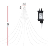 Jingle Jollys 3.8M Christmas Lights Waterfall String Light 340 LED - Front View