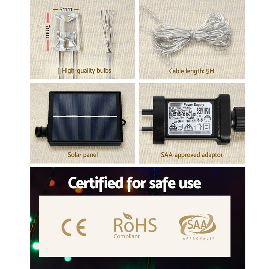 320 LED 5M Christmas Lights Solar String Fairy Light Jingle Jollys, image 5
