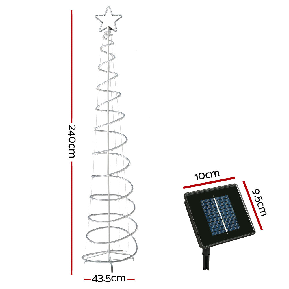 8ft Enchanted Solar-Powered LED Christmas Tree with Twinkling Lights