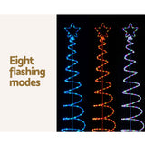 8ft Enchanted Solar-Powered LED Christmas Tree with Twinkling Lights