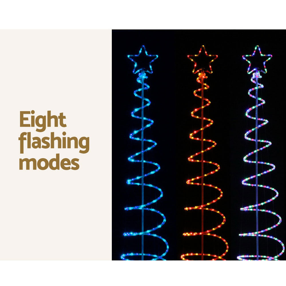 8ft Enchanted Solar-Powered LED Christmas Tree with Twinkling Lights