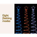 8ft Enchanted Solar-Powered LED Christmas Tree with Twinkling Lights - Rear View