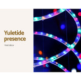 8ft Enchanted Solar-Powered LED Christmas Tree with Twinkling Lights - Close-Up Angle