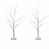 Jingle Jollys Lighted Branch Tree Christmas Decorations Warm White Christmas Lights 2 Pack 60cm - Front View