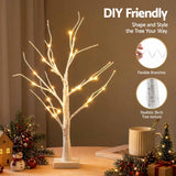 Jingle Jollys Lighted Branch Tree Christmas Decorations Warm White Christmas Lights 2 Pack 60cm - Top-Down View