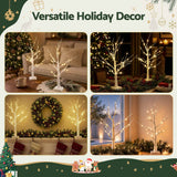 Jingle Jollys Lighted Branch Tree Christmas Decorations Warm White Christmas Lights 2 Pack 60cm - Rear View