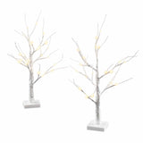 Jingle Jollys Lighted Branch Tree Christmas Decorations Warm White Christmas Lights 2 Pack 60cm - Low Angle