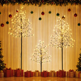 Jingle Jollys 3 Pack LED Christmas Tree Lighted Birch Tree Indoor Outdoor Xmas Decor Warm White - Extra Image