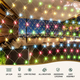 Jingle Jollys Christmas Lights 5Mx3M Net String Light 600 LED Colourful Beads - 45-Degree Angle