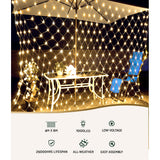 1000 LED Christmas Lights 4mx6m Net String Light Warm White Jingle Jollys - Top-Down View