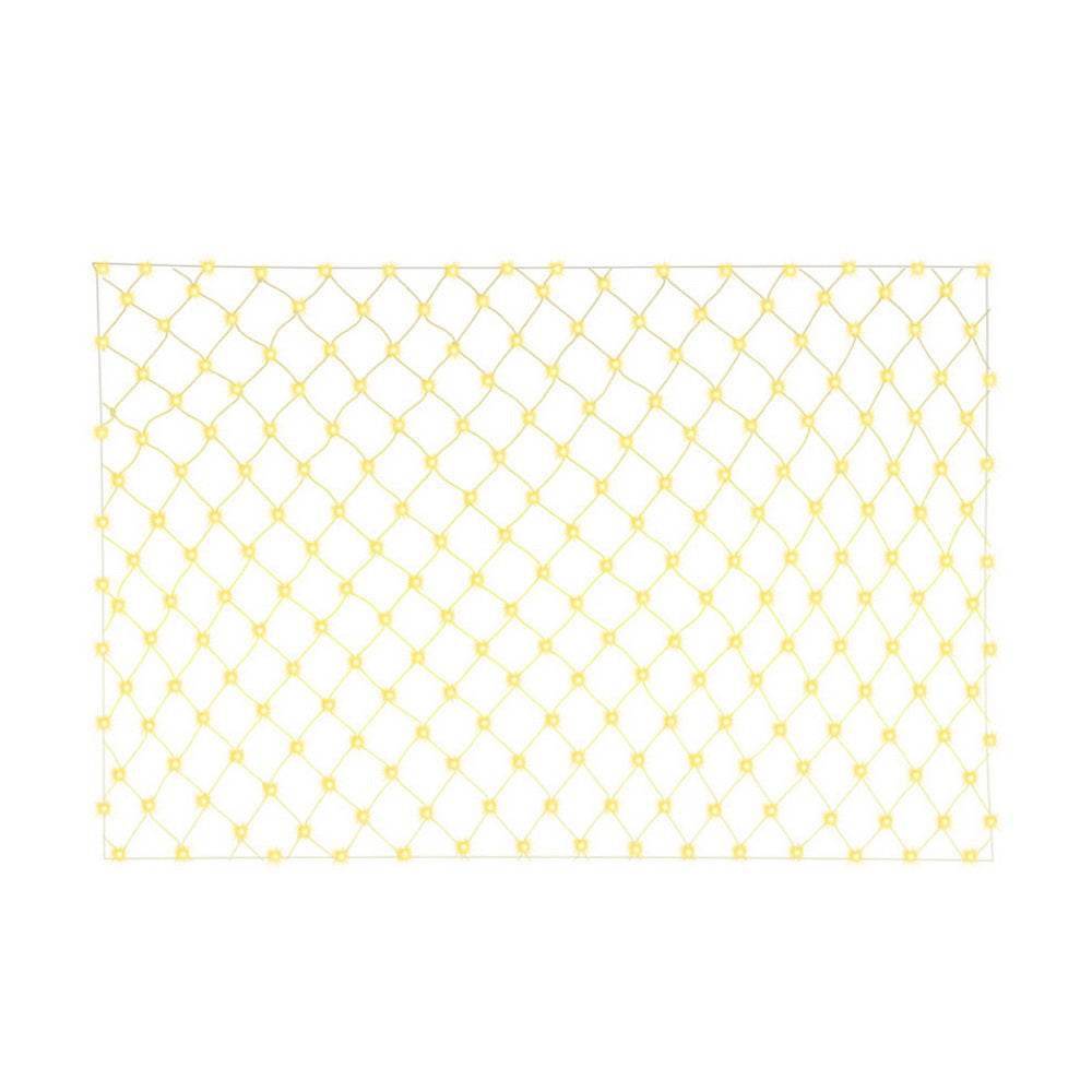 Magical 3Mx2M Warm White LED Net Fairy Lights - 504 Bulbs, 8 Modes, Solar Powered
