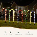 Jingle Jollys 8 PCS Christmas Lights Path Ground Light Garden Decorations 72 LED - Top-Down View
