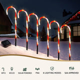 Jingle Jollys 6-Piece Warm-White LED Christmas Path Lights for Festive Illumination - Top-Down View
