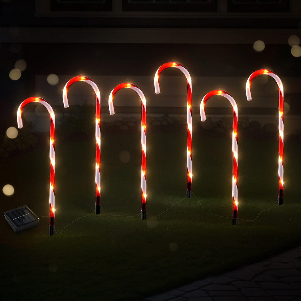 Jingle Jollys 6-Piece Warm-White LED Christmas Path Lights for Festive Illumination