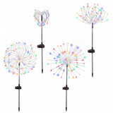 Jingle Jollys 4 Pack Christmas Path Lights Solar Firework Garden Decoration Multicolour - Front View