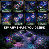 Jingle Jollys 4 Pack Christmas Path Lights Solar Firework Garden Decoration Multicolour - Top-Down View