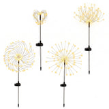 Jingle Jollys 4 Pack Christmas Lights Solar Firework Outdoor Garden Lights DIY Decoration Warm White - Front View