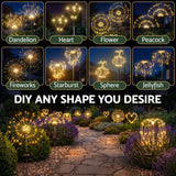 Jingle Jollys 4 Pack Christmas Lights Solar Firework Outdoor Garden Lights DIY Decoration Warm White - Top-Down View