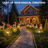 Jingle Jollys 4 Pack Christmas Lights Solar Firework Outdoor Garden Lights DIY Decoration Warm White - Low Angle