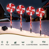 4 PCS Christmas Lights Path Ground Light Garden Decoration 112 LED Jingle Jollys - Top-Down View