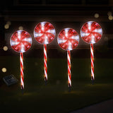 4 PCS Christmas Lights Path Ground Light Garden Decoration 112 LED Jingle Jollys - Close-Up Angle