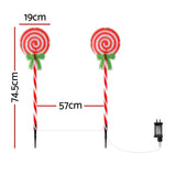 4 PCS Christmas Lights Path Ground Light Garden Decorations 68 LED Jingle Jollys - Front View