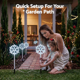 Jingle Jollys 4 Pack Christmas Lights Path Lights Garden Decoration Outdoor Pathway Lighting - Side View