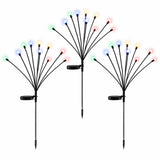 Jingle Jollys Christmas Lights Solar Firefly Lights Garden Decoration Path Lights Multicolour 3 Pack - Front View