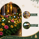 Jingle Jollys Christmas Lights Solar Firefly Lights Garden Decoration Path Lights Multicolour 3 Pack - Top-Down View