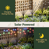 Jingle Jollys Christmas Lights Solar Firefly Lights Garden Decoration Path Lights Multicolour 3 Pack - Rear View