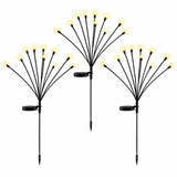 Jingle Jollys Christmas Lights Solar Firefly Lights Garden Decoration Path Lights Warm White 3 Pack - Front View