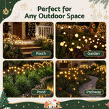 Jingle Jollys Christmas Lights Solar Firefly Lights Garden Decoration Path Lights Warm White 3 Pack - Close-Up Angle