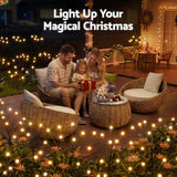 Jingle Jollys Christmas Lights Solar Firefly Lights Garden Decoration Path Lights Warm White 3 Pack - Low Angle
