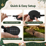 Jingle Jollys Christmas Lights Solar Firefly Lights Garden Decoration Path Lights Warm White 3 Pack - Extra Image
