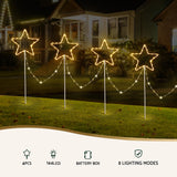 Jingle Jollys 4 PCS Christmas Lights Path Ground Light Garden Decorations 144 LED - Top-Down View