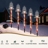 25 LED 5 PCS Christmas Lights Path Ground Light Garden Decorations Jingle Jollys - Top-Down View