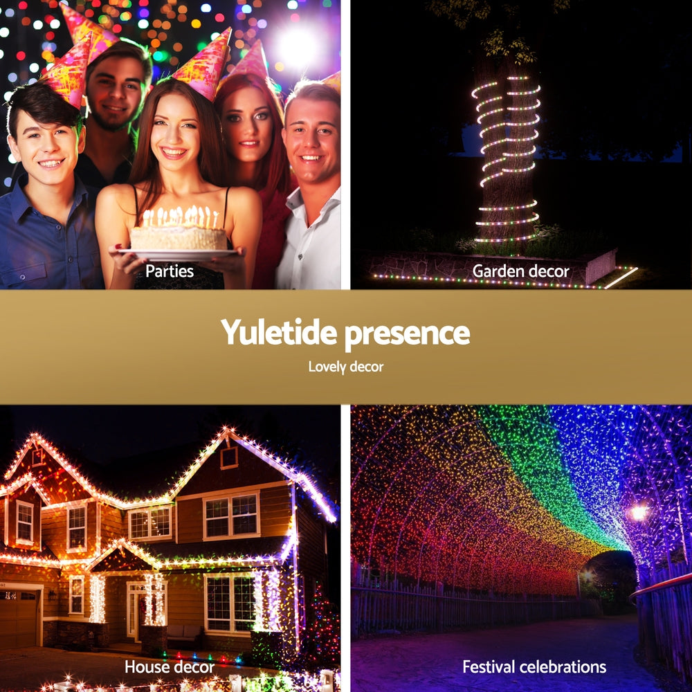 20M Colorful LED Christmas String Lights - Jingle Jollys Decorative Rope Lighting