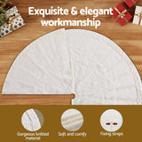 Jingle Jollys Christmas Tree Skirt 120cm Knitted Xmas Tree Ornaments Decor Beige - 45-Degree Angle