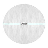 Jingle Jollys Christmas Tree Skirt 120cm Plush Xmas Fluffy Ornaments Decor White - Front View