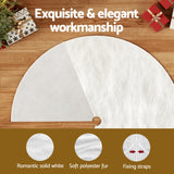 Jingle Jollys Christmas Tree Skirt 120cm Plush Xmas Fluffy Ornaments Decor White - 45-Degree Angle