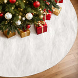 Jingle Jollys Christmas Tree Skirt 120cm Plush Xmas Fluffy Ornaments Decor White - Close-Up Angle