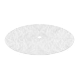 Jingle Jollys Christmas Tree Skirt 90cm Plush Xmas Fluffy Ornaments Decor White - Side View