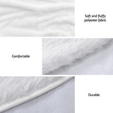 Jingle Jollys Christmas Tree Skirt 90cm Plush Xmas Fluffy Ornaments Decor White - Rear View