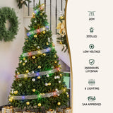 20M Christmas Lights Ribbon Fairy Light 200 LED Colored Jingle Jollys - Side View