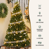 Magical 20M Warm White LED Fairy Lights - 200 Twinkling Christmas Decorations - Side View