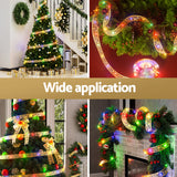 Jingle Jollys 20M Christmas Lights Fairy Ribbon Light 200 LED Xmas Decor Golden - 45-Degree Angle