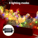 Jingle Jollys 20M Christmas Lights Fairy Ribbon Light 200 LED Xmas Decor Golden - Rear View