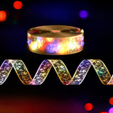 Jingle Jollys 20M Christmas Lights Fairy Ribbon Light 200 LED Xmas Decor Golden - Close-Up Angle