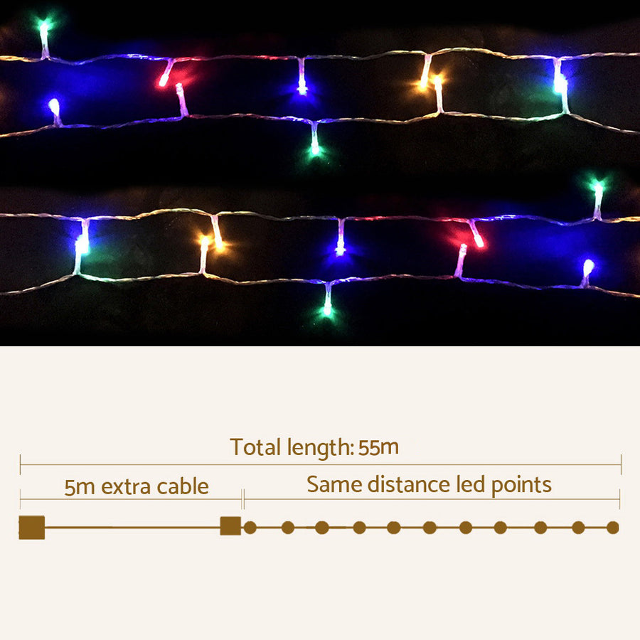 100M Christmas Lights String Fairy Light 500 LED Colourful Jingle Jollys, image 3